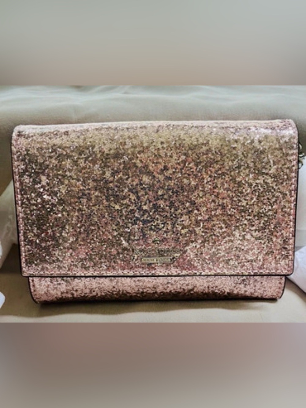 Kate Spade Glitter Bug Cami Clutch/Crossbody with Storybook Lining - NWT